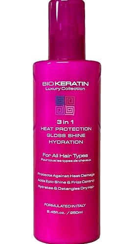 Bio Keratin Luxury Collection 3-in-1 Heat Protection + Gloss Shine + Hydration, 8.45 Fl Oz, 250 ml