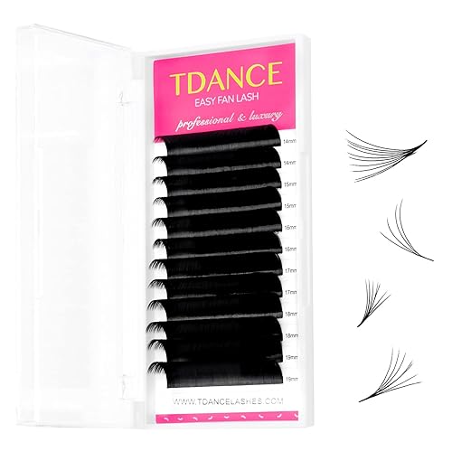 TDANCE Easy Fan Lash Extension Rapid Blooming Volume Eyelash Extensions C CC D DD J B L Curl 0.03-0.12mm Thickness Easy Fan Volume Lashes Self Fanning