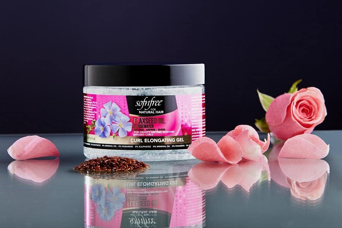 Sofn'Free Curl Elongating Gel with Flaxseed Oil & Rosewater - Curl Elongator for Natural Coils and Waves - Moisturizing Hair and Scalp Treatment, 11