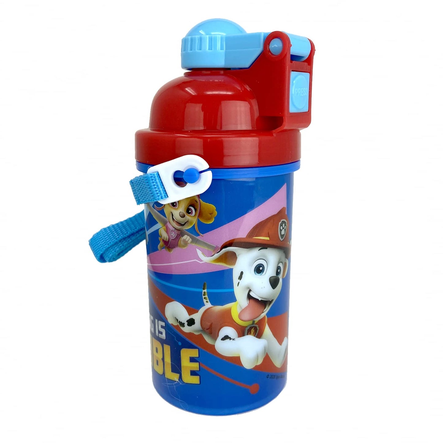 Paw Patrol Friends Carrying Strap One Touch Water Bottles with Reusable Built in Straw - Safe Approved BPA free, Easy to Clean, Perfect Gifts…