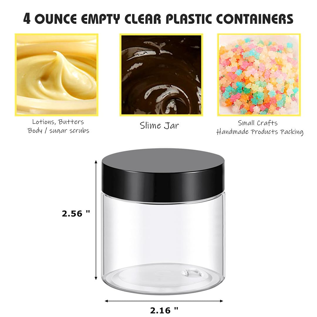 TUZAZO 4 Oz Plastic Containers Small Jars with Lids, 12 Pack Beauty and Personal Care TUZAZO