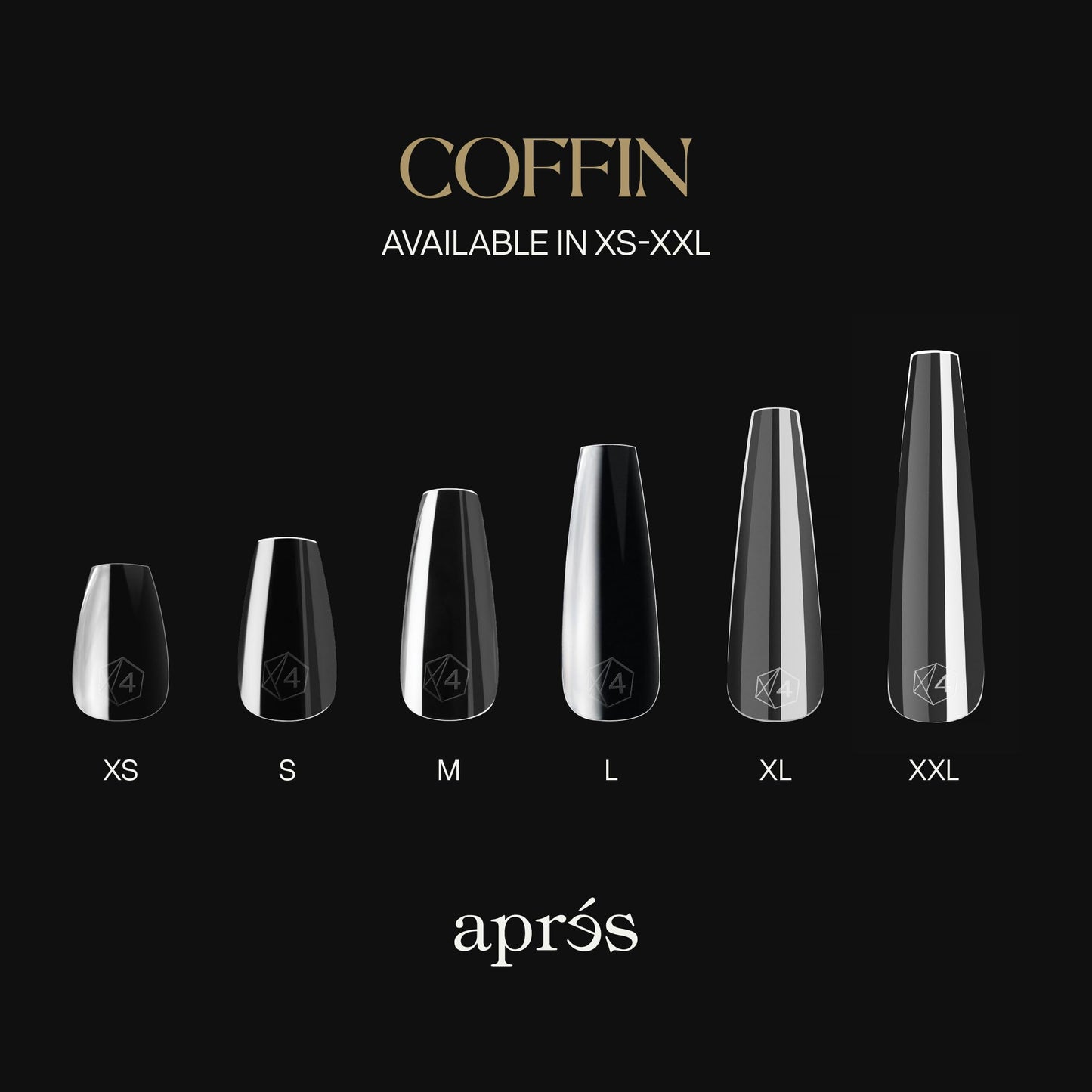 Apres Gel-X® Coffin Box of Nail Tips | 280 Gel-X Tips, Soft Tips, 14 Sizes 00-9 | Half-sizes Included (Natural Coffin Medium, 280 Count) Beauty & Personal Care APRÉS