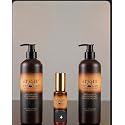 Argan Deluxe Professional Argan Oil Nourishing Hair Care Set for All Hair Types, Shampoo 500ml, Conditioner 500ml, Serum and Body Oil 50ml, 3 Piece