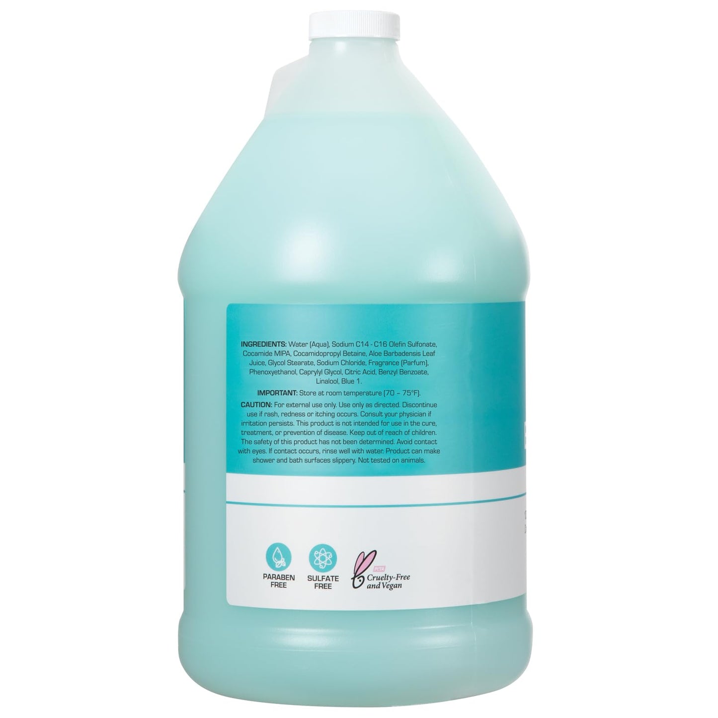 Ginger Lily Farms Club & Fitness Nourishing Body Wash, 100% Vegan & Cruelty-Free, Bath & Shower Gel for Men and Women, Ocean Breeze Scent, 1 Gallon