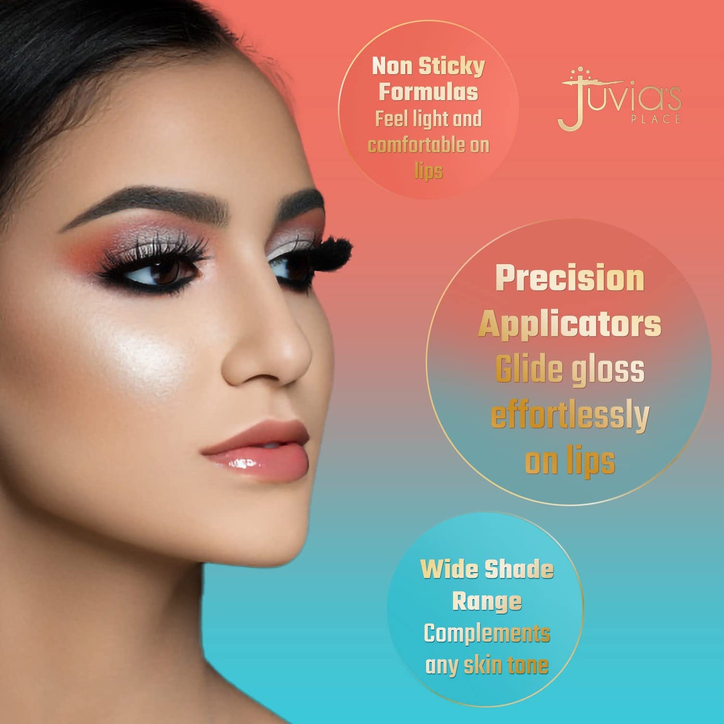 Juvia's Place Lip Gloss Glass It's Electric - Gold Shimmer,16 oz, Clear, Plump, Long Lasting Non-Sticky Luscious High Shine,Glides on Richly Glossy