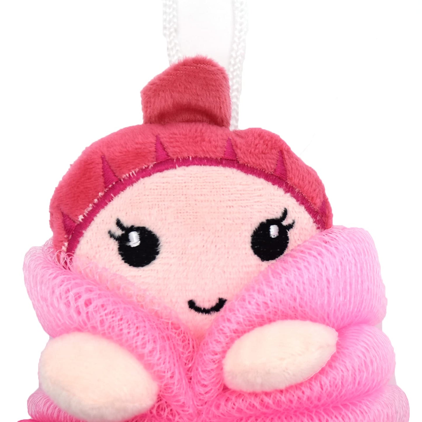 Cute Unicorn Kids Bath Loofahs Balls for Baby Girls Boys Mesh Shower Ball Pouf Exfoliating Bath Sponge Body Cleaner Bath Accessories (Pink Mermaid)