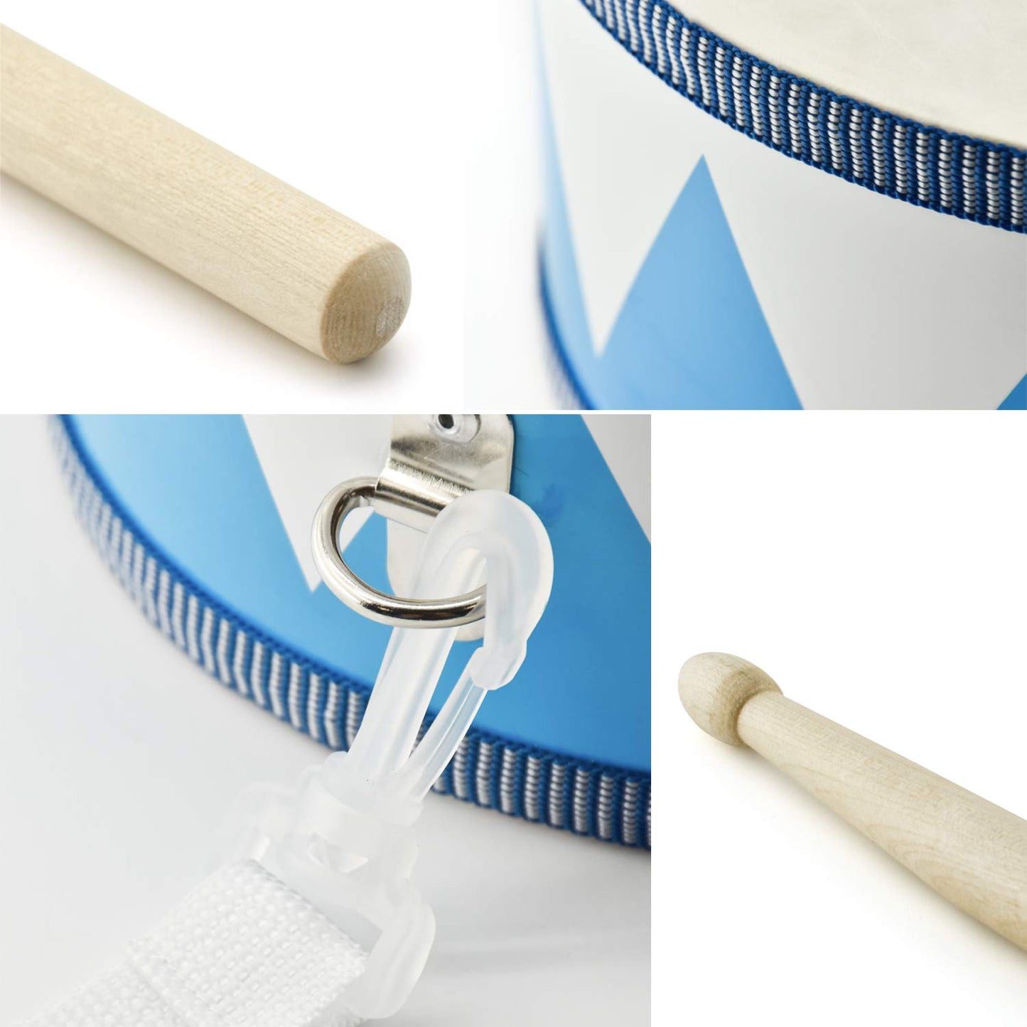 MUSICUBE Kids Drum Set – 8" Wooden Drum Toy with Strap & Sticks, Educational Sensory Musical Instrument Gift for Toddlers Boys & Girls