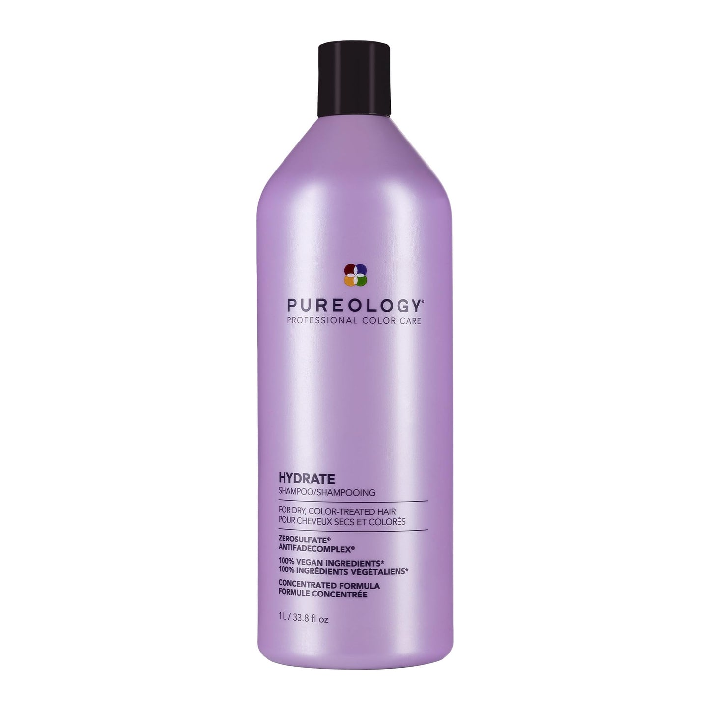 Pureology Hydrate Shampoo - For Dry or Color Treated Hair, Moisturizing Shampoo For Hydration & Softness, With Rose Extract & Green Tea, Vegan