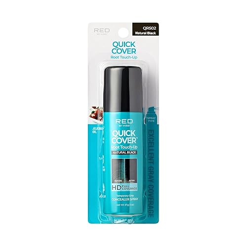 Red by Kiss Quick Cover Root Touch-Up Spray, Waterproof & Smudge-Proof Gray Coverage, Quick-Dry Formula with Jojoba Oil, Lightweight & Travel-Friendly