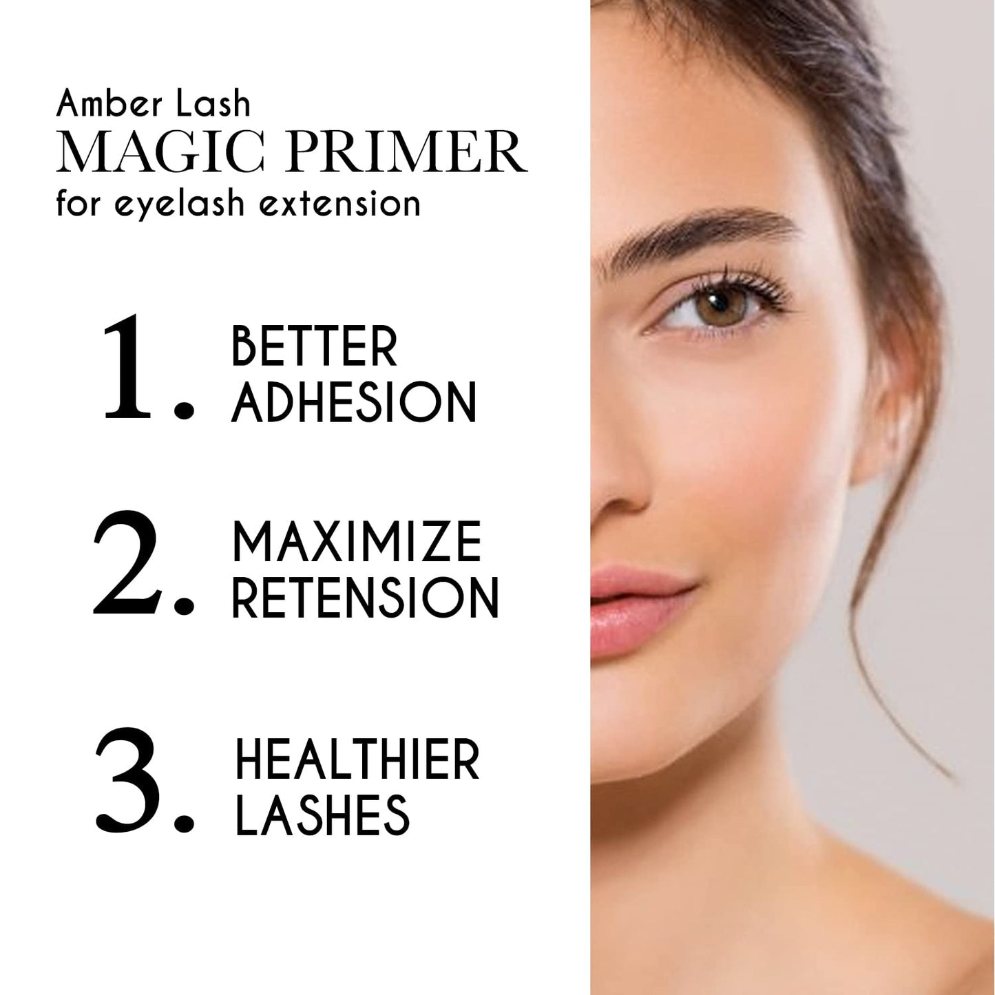 Amber Lash Magic Primer (6.0 fl.oz/180ml) Super Gentle Eyelash Extension Primer to Increases Adhesive Strength and Bonding Retention on Natural
