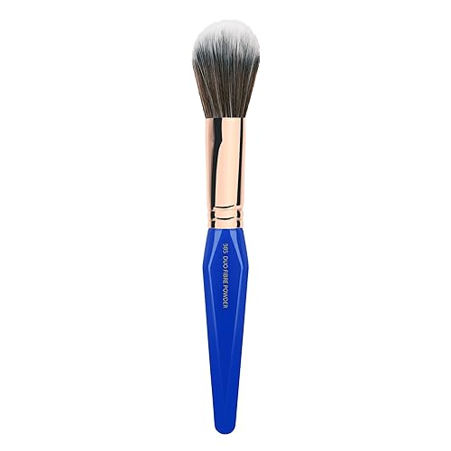 Bdellium Tools Professional Makeup Brush - Golden Triangle 985 Duo Fibre Powder - With All Vegan and Soft Synthetic Fibers, For Lightweight Powder