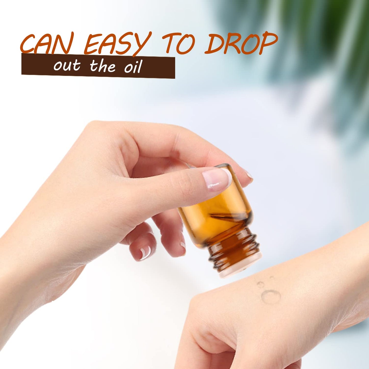 Wresty 100 Packs Essential Oil Bottles,1ml(1/4 dram) Mini Sample bottle Amber Glass Vials,With With 3 Free Dropper