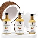 COCONUT MILK HAIR TRIO- coconut milk, coconut oil & ultra whipped egg white proteins- Complete Nourishing Shampoo Set (Shampoo, Conditioner & Hair