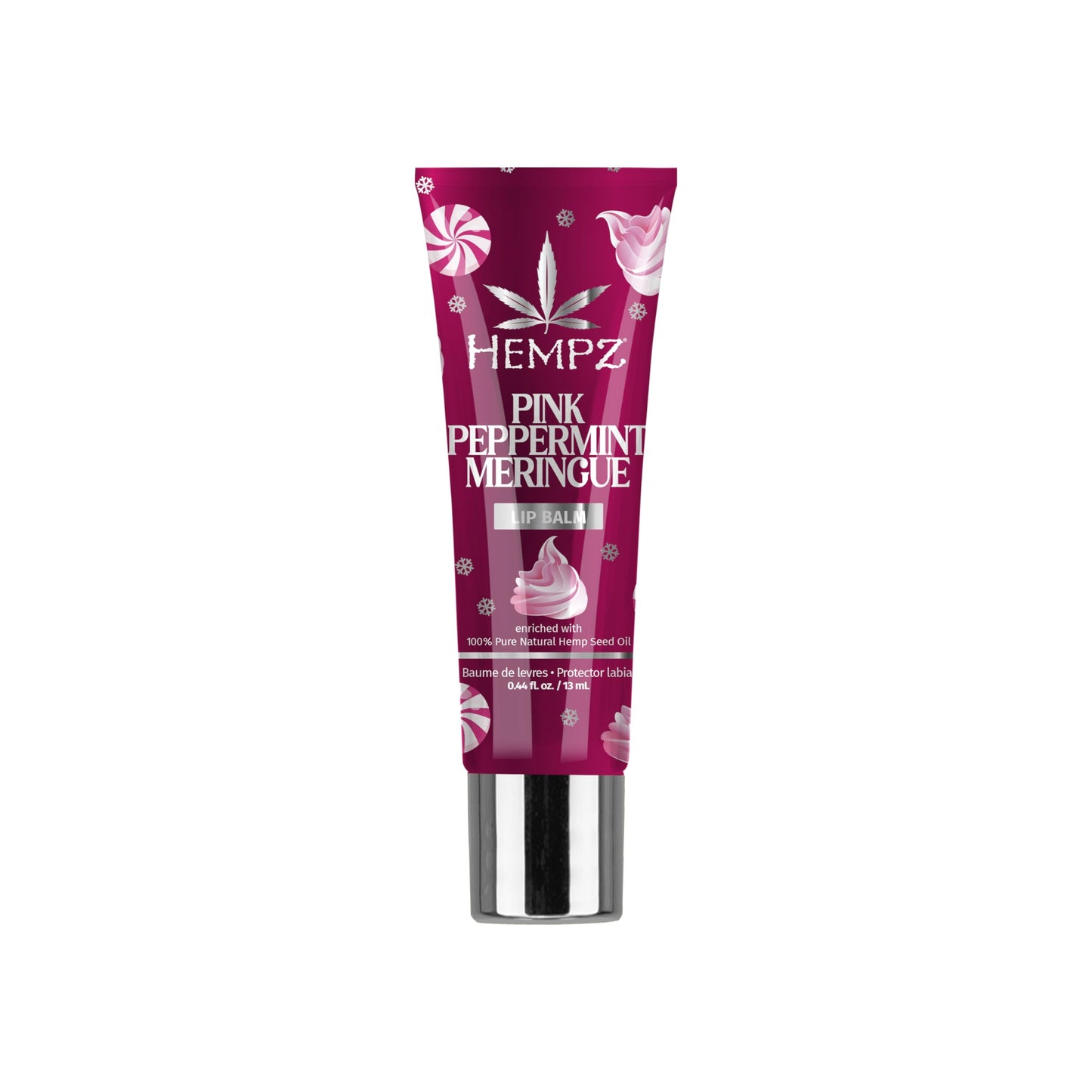 Hempz Pink Peppermint Meringue Lip Balm, Nourishing Lip Care, Limited Edition Gloss .44 fl.oz.