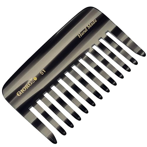 Giorgio G51 Graphite Wide Tooth detangling Combs for Women, Wide Teeth Pocket Comb for Thick Curly Wavy Hair. Great For Wet and Dry Everyday Hair