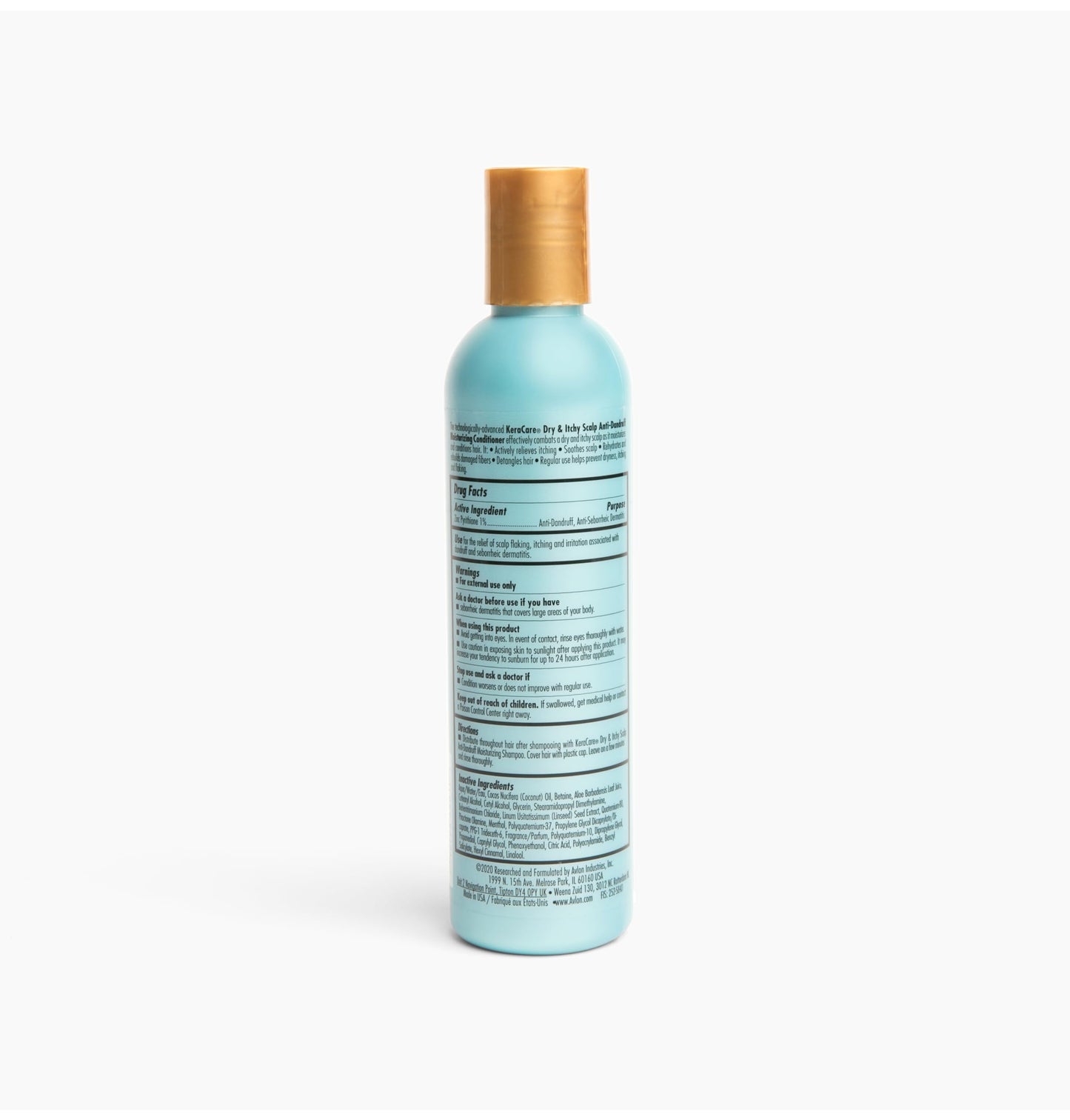 KeraCare Dry & Itchy Moisturizing Conditioner 8 oz - With Flax Seed Extract, Coconut Oil and Aloe Leaf Juice - Effective Against Dandruff, Seborrheic