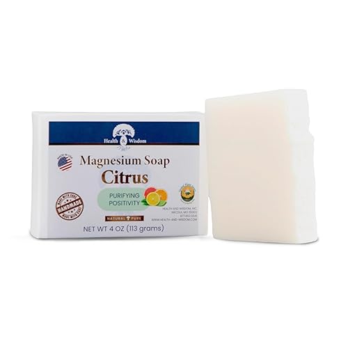 Health & Wisdom Magnesium Bar Soap - Moisturizing Body Soap - Handmade with Aloe & Six Nourishing Plant Oils and Natural Essential Oils - Gentle Daily