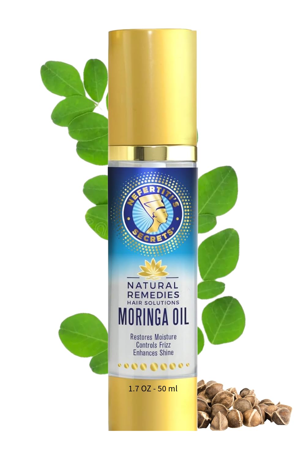 Nefertiti's Secrets Moringa Oil Organic Hair Growth - Wild Pure Rosemary Hair Oil for Nourishment, Rejuvenate & Moisturize - Curly Secret Hair