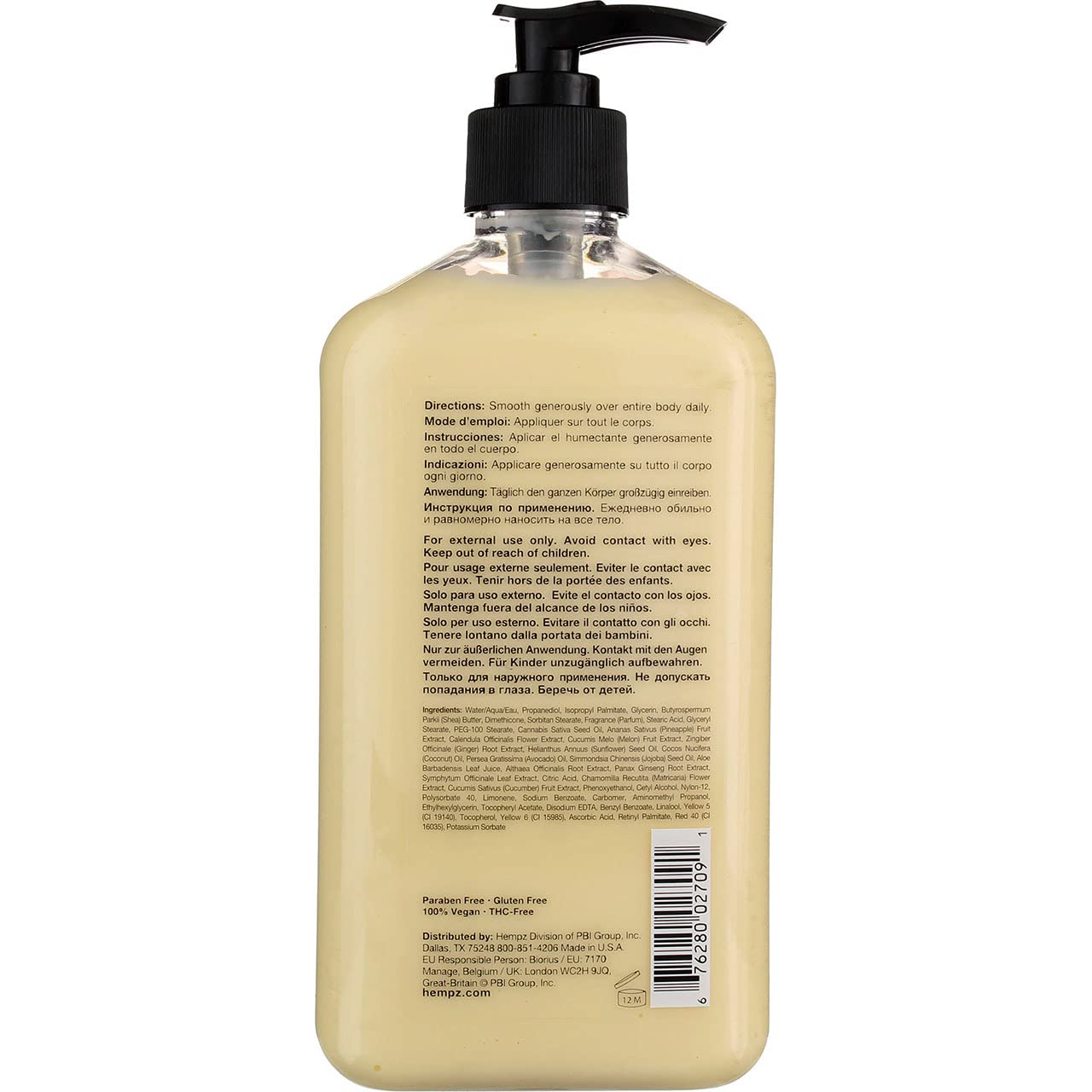 Hempz Body Moisturizer Sweet Pineapple and Honey Melon 17 Ounce Pump (500ml) (Pack of 6)