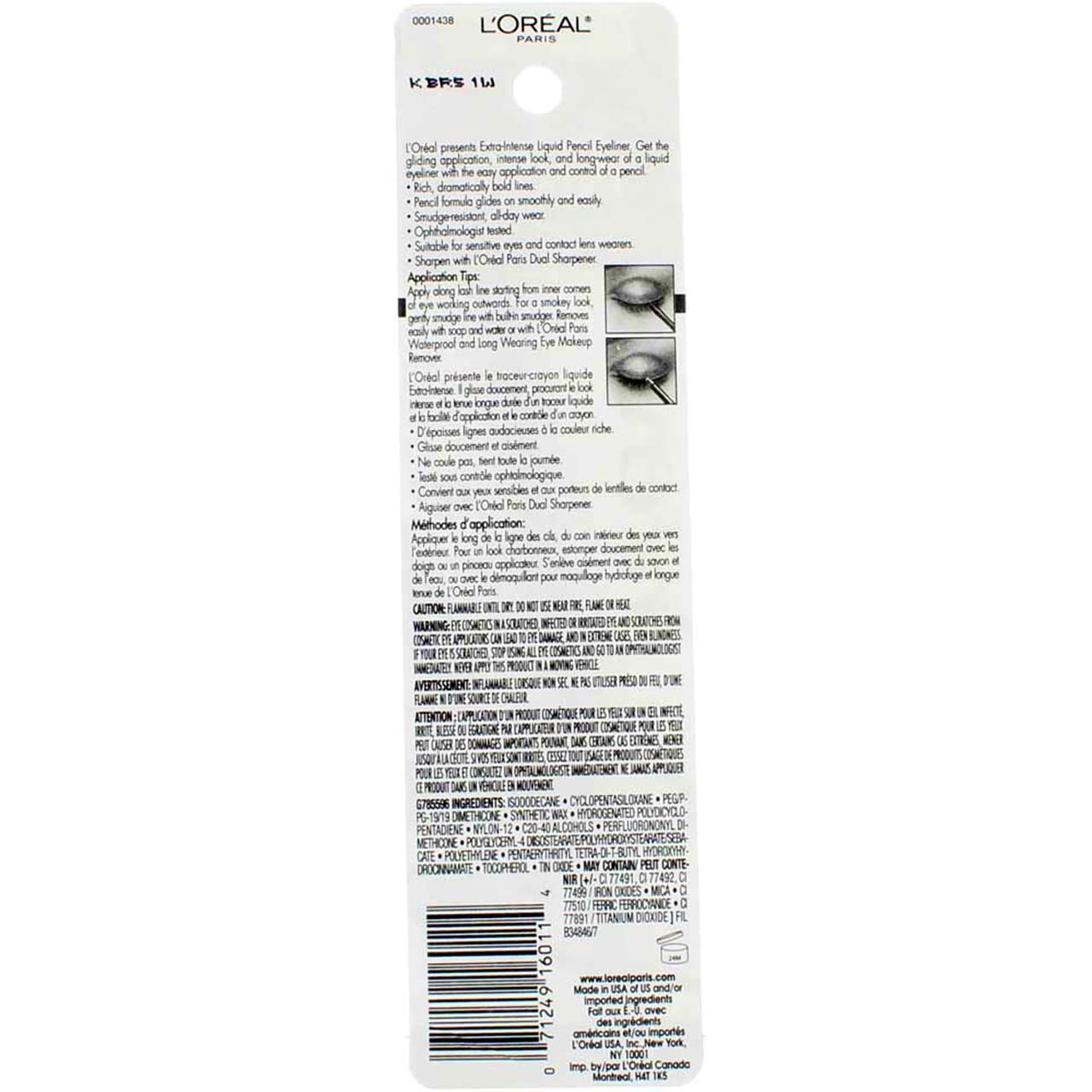 L'Oréal Paris Extra-Intense Pencil Eyeliner, 798 Black (Pack of 2)