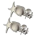 2 Pack Metal Starfish Shell Hair Clips French Clips Hair Barrettes Hair Pins Hair Slide Stylish for Women Girl Gold or Silver Hair Jewelry Accessories