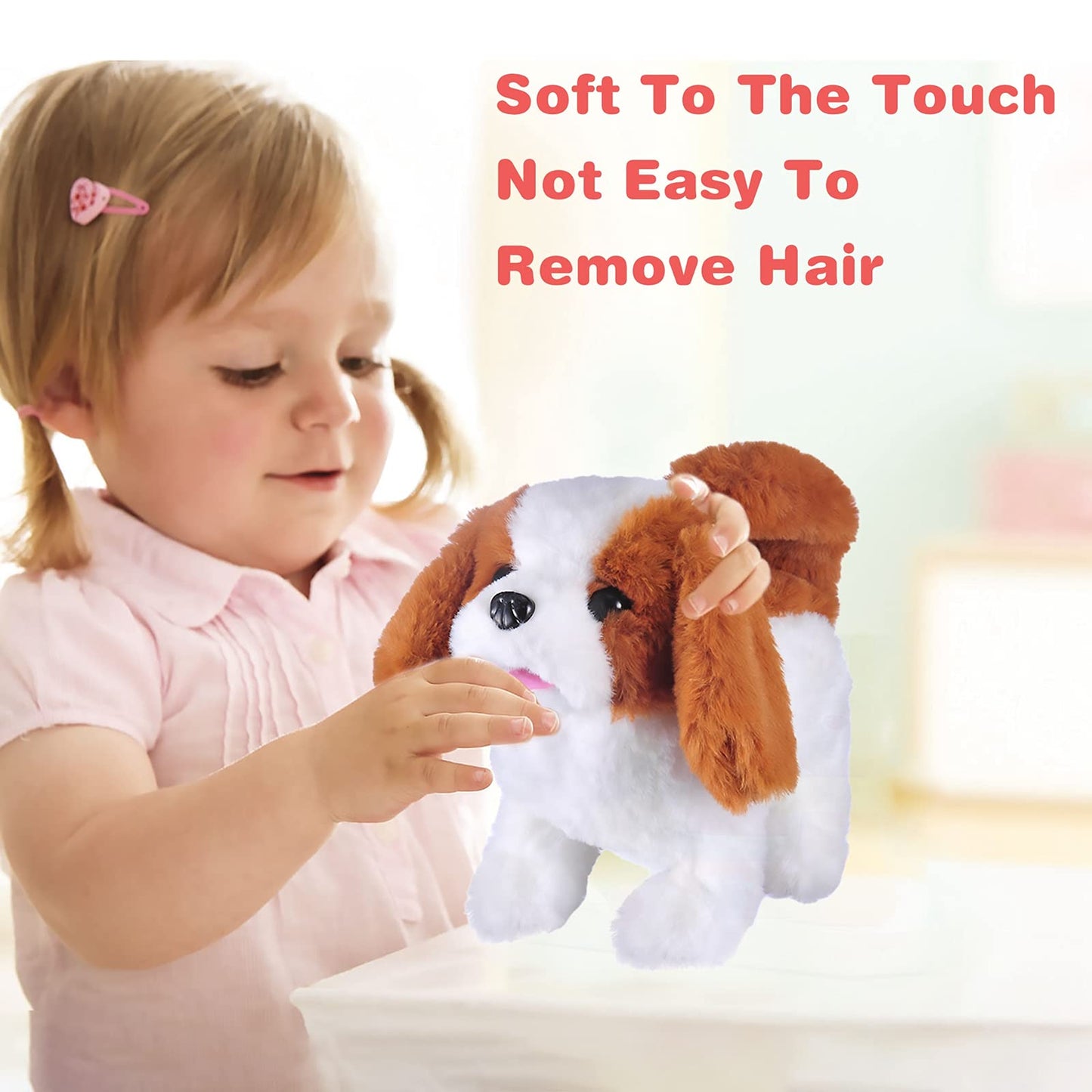 WorWoder Plush Saint Bernard Toy Puppy Electronic Interactive Pet Dog - Walking, Barking, Tail Wagging, Stretching Companion Animal for Kids (Saint…