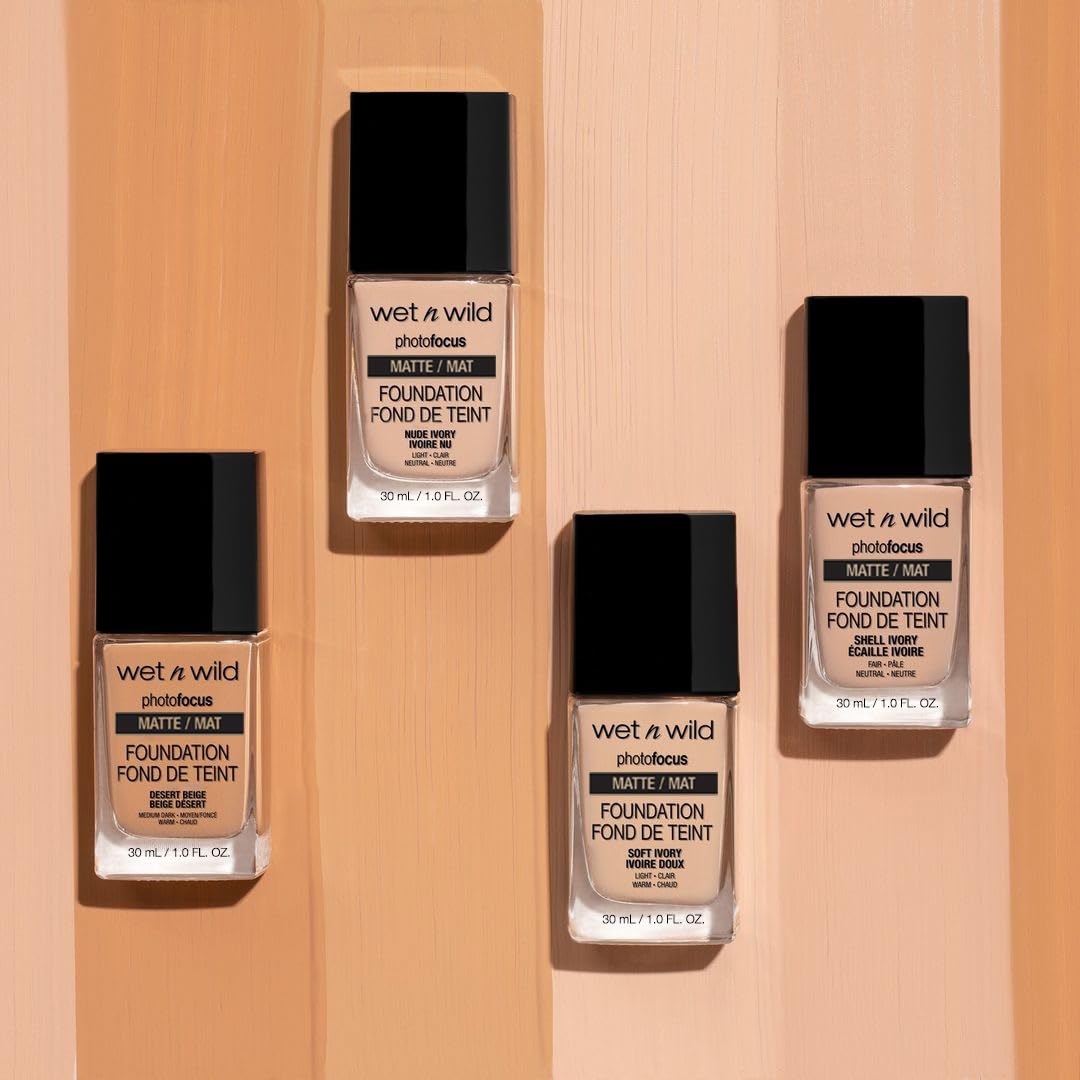 wet n wild Photo Focus Matte Liquid Foundation Soft Beige, Vegan & Cruelty-Free