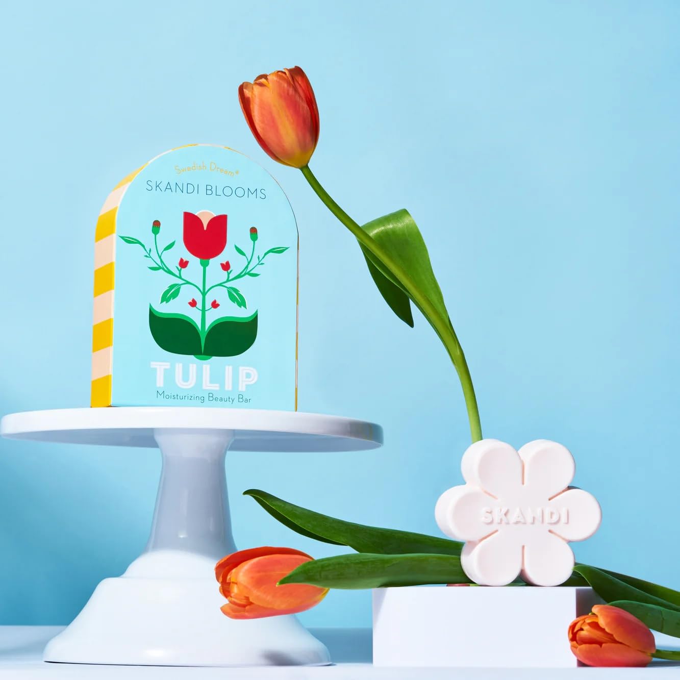 Kalastyle Swedish Dream SKANDI BLOOMS TULIP Bar Soap | Mositurizing Beauty Bar | Made with Sunflower Lechithin | Vegan and Cruelty-Free | 4.28 ounces