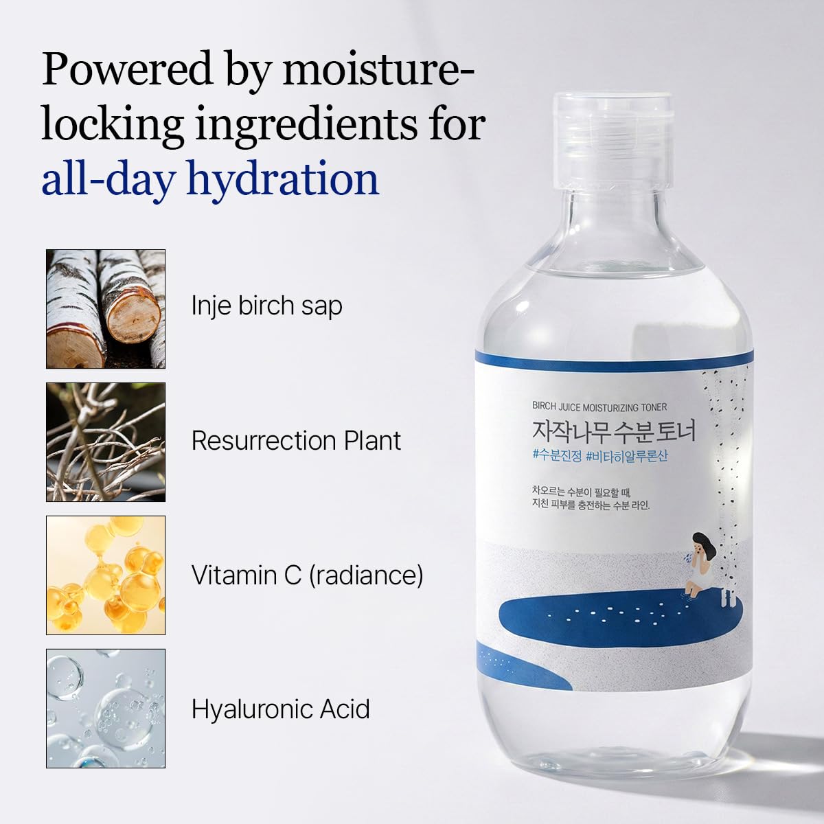 ROUND LAB Birch Juice Moisturizing Toner (Unscented) | Vita Hyaluronic Acid, Alcohol-Free, Fragrance & Essential Oil-Free Hydrating Toner (10.1fl.oz)
