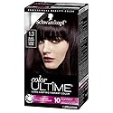Schwarzkopf Color Ultime 1.3 Black Cherry Hair Dye, Permanent Intense Black with Diamond Brilliance, Fade-Resistant, Covers Grays, All Hair Textures