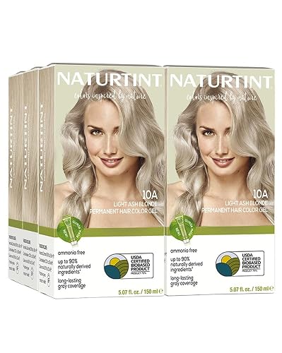 Naturtint 10A Light Ash Blonde Permanent Hair Color (Pack of 6), Ammonia Free, Vegan, Cruelty Free, up to 100% Gray Coverage, Long Lasting Results