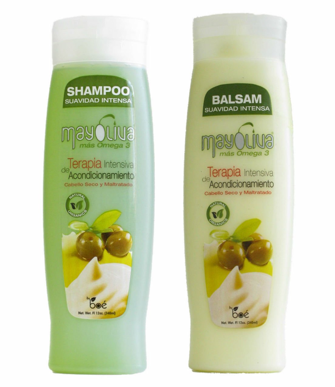 Mayoliva Mas Omega 12oz.- Shampoo & Balsam Rinse Set (Dominican Hair)