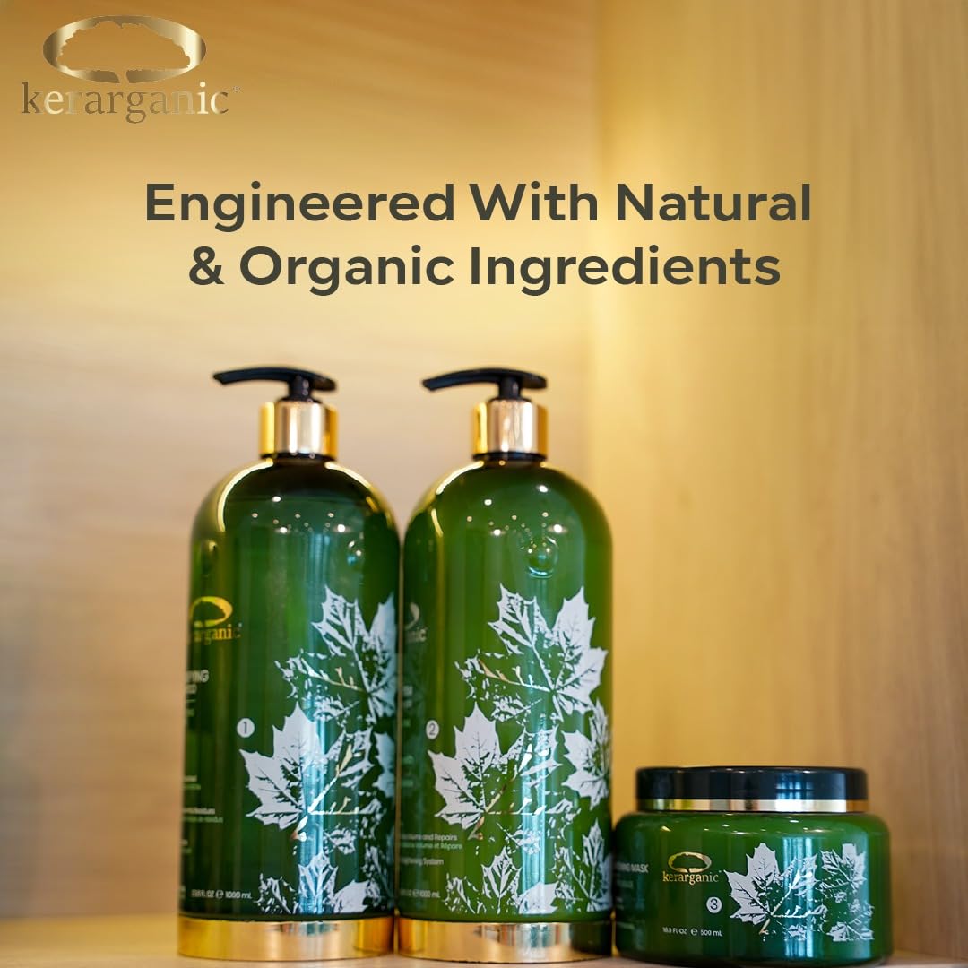ORGANIC KERATIN SYSTEM PREMIUM - PROFESSIONAL HAIR STRAIGHTENING BUNDLE (Clarifying Shampoo 500ml + Keratin Treatment 500ml + Mask 500ml)