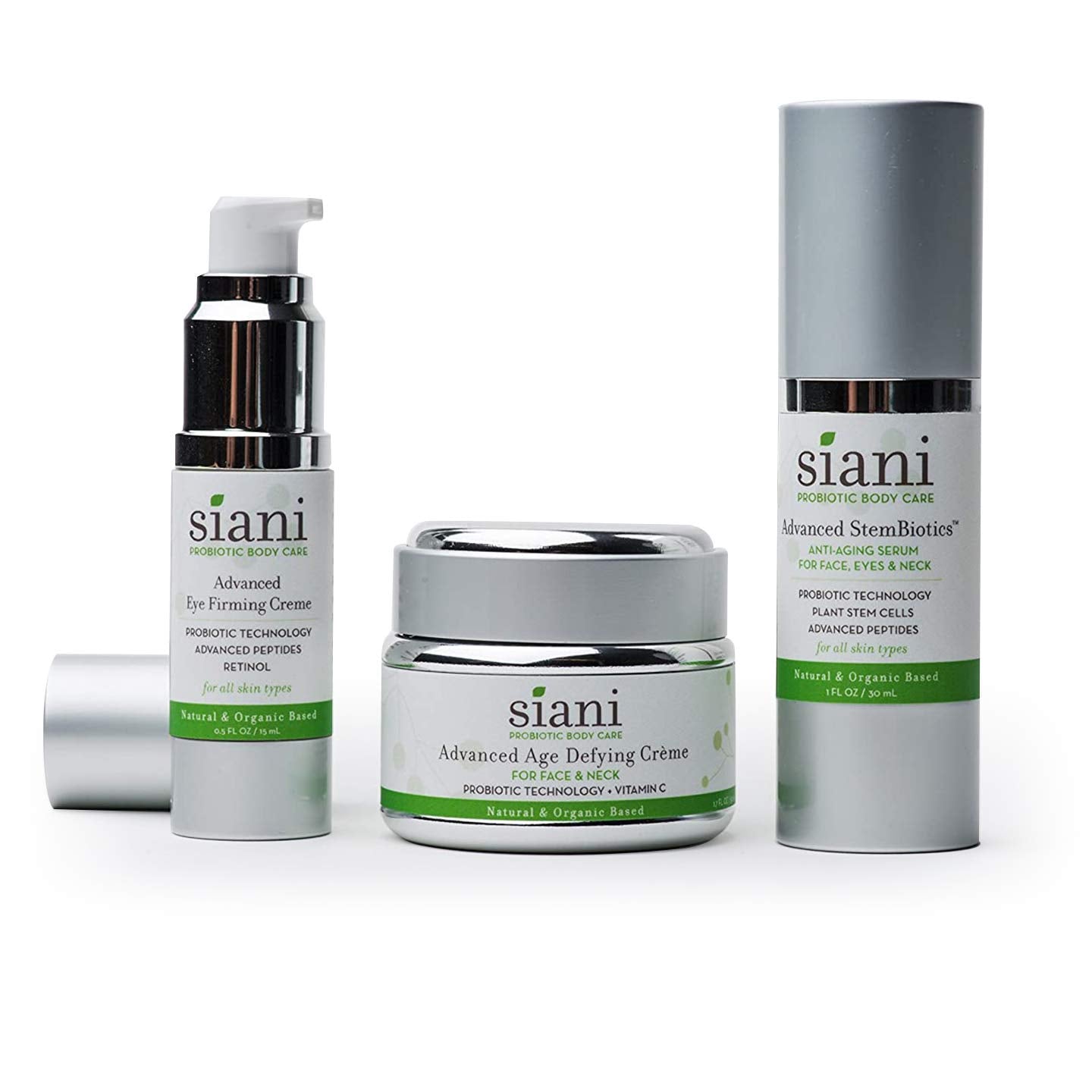 Advanced Eye Firming Creme with Botanicals, Pure Plant Oils, Organic Vitamins/Minerals, Probiotic Technology, Hyaluronic Acid, Fruit Based Glycolic