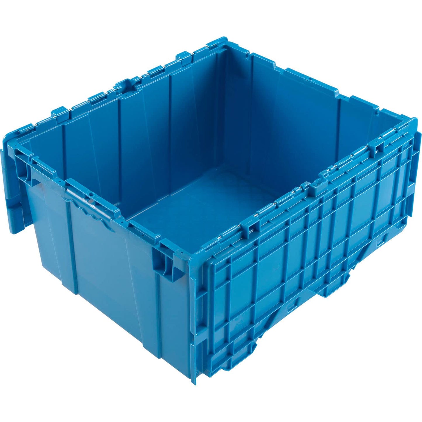 Global Industrial Plastic Distribution Container With Hinged Lid, 2.4 Cu. Ft Capacity, 50 Lbs. Capacity, Nestable & Stackable, 23-3/4x19-1/4x12-1/2…