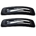 2.95" Leather Snap Clips Metal BB Clips Hair Barrettes Hair Pins Hair Slide Stylish for Women Girl,2 Pack (Black)