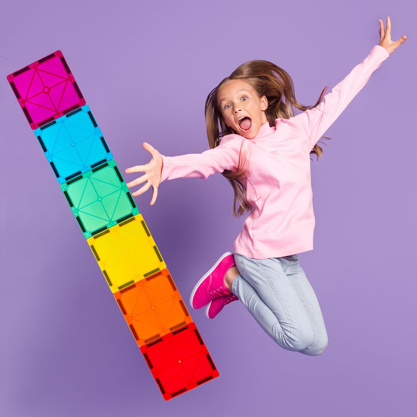 Gemmicc Magnetic Tiles 136pcs Deluxe Set – 3D Magnet Building Blocks & Stacking Puzzles with 2 Cars for Kids Boys & Girls