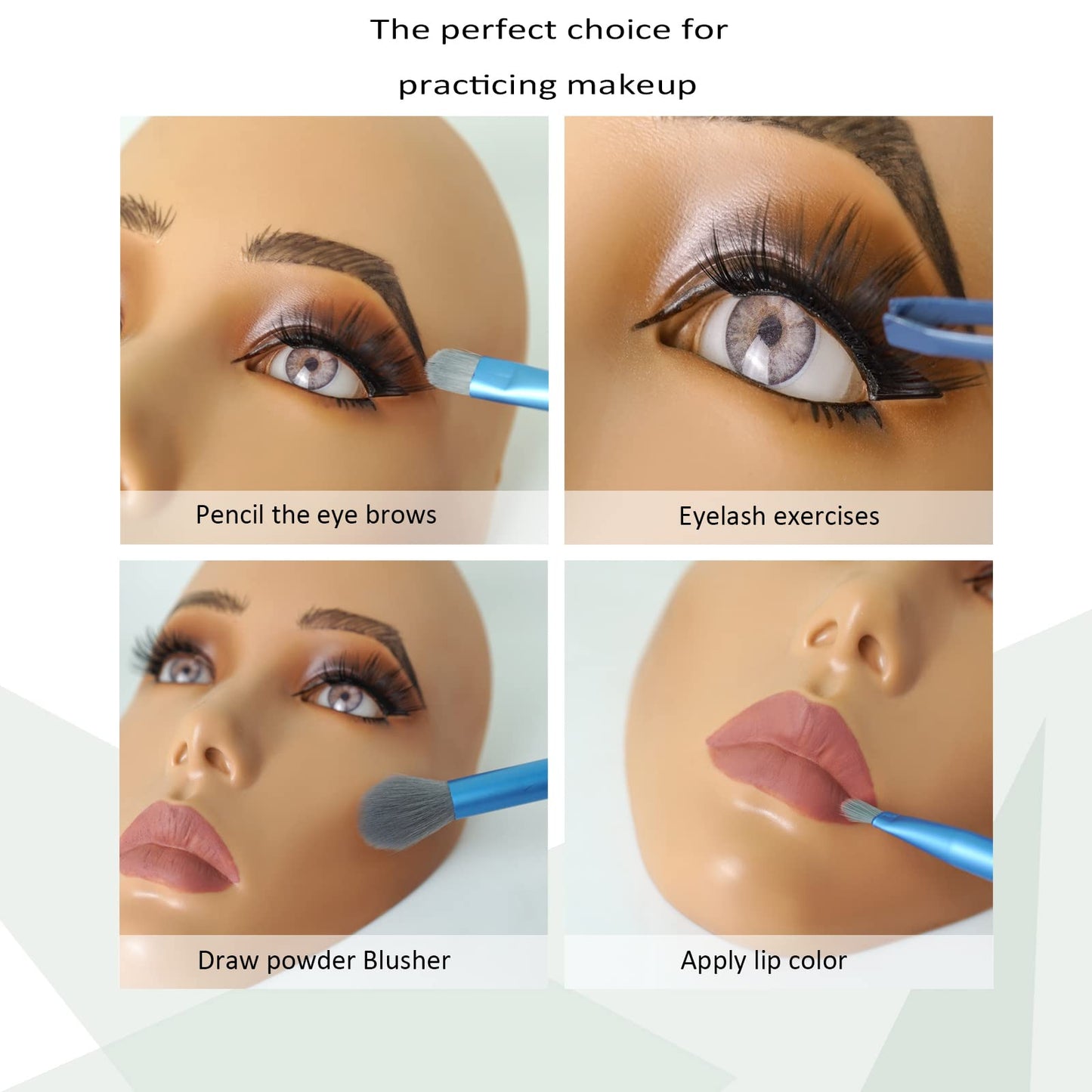 5D makeup Practice Face Board, Silicone Makeup Mannequin Face, Reusable Beginner Practice Eye Makeup Face, Eye Fake Silicone, Makeup Artist Full Face