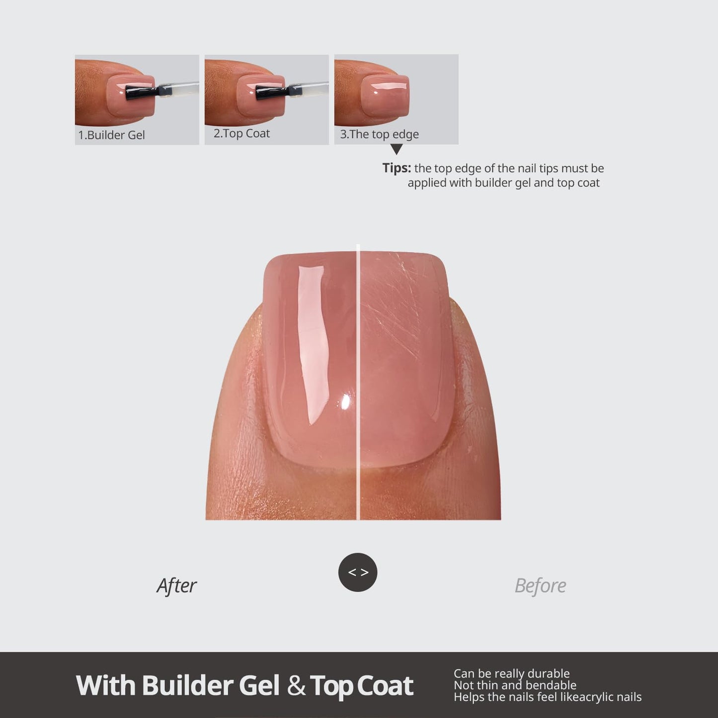 BTArtboxnails XCOATTIPS Bare 5-Shade Nude Press On Toenails, S-L Square Beauty and Personal Care BTARTBOXNAILS
