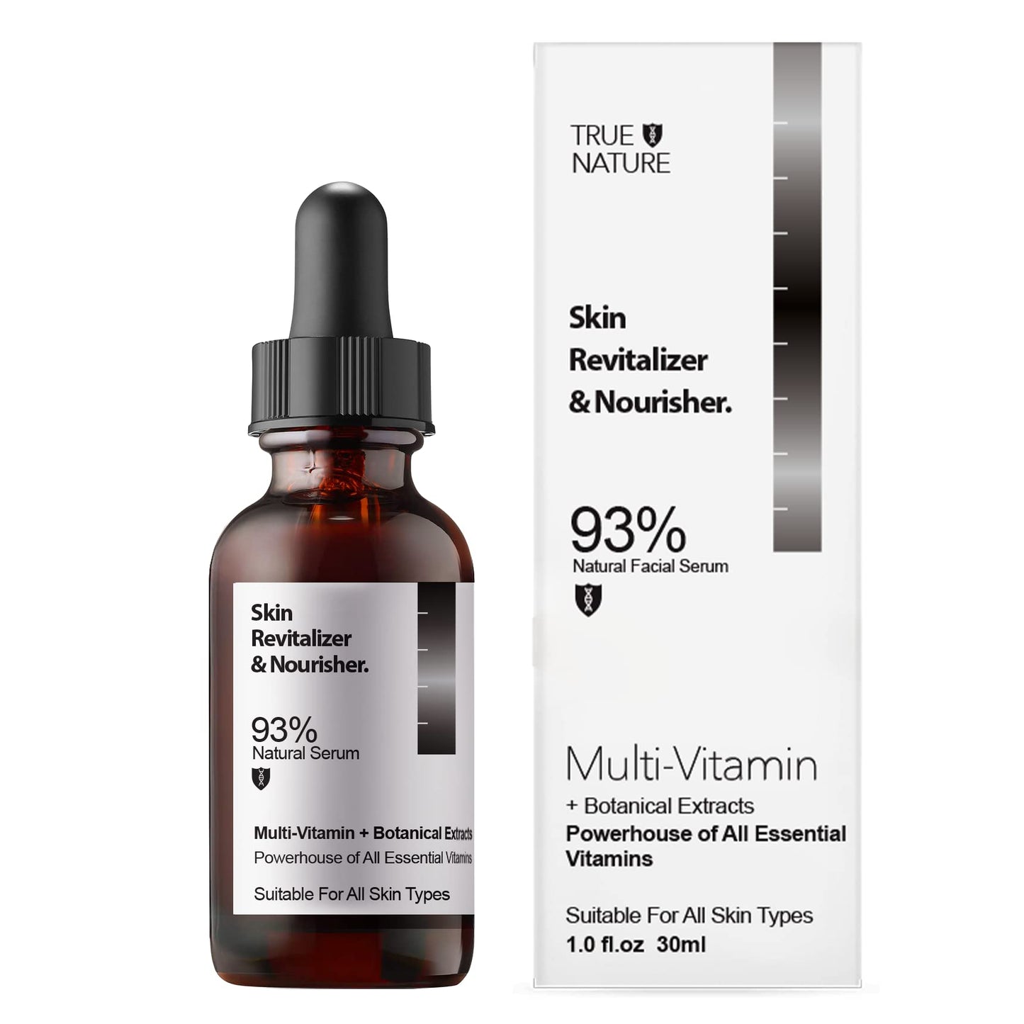 Anti Aging Facial Serum Sensivite Skin Face 30ml 1fl oz by TRUE NATURE SKINCARE Vitamin C Hyaluronic Acid Daily Skincare Collagen Peptide