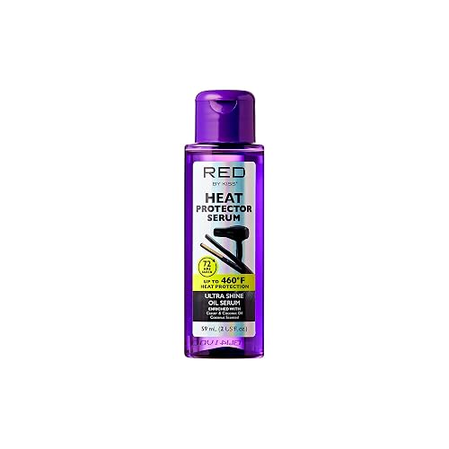 Red by Kiss Heat Protector Hair Styling Serum, Thermal Protection Ultra Shine Oil Serum, Protects Hair from Heat Damage, Anti Frizz Strengthening