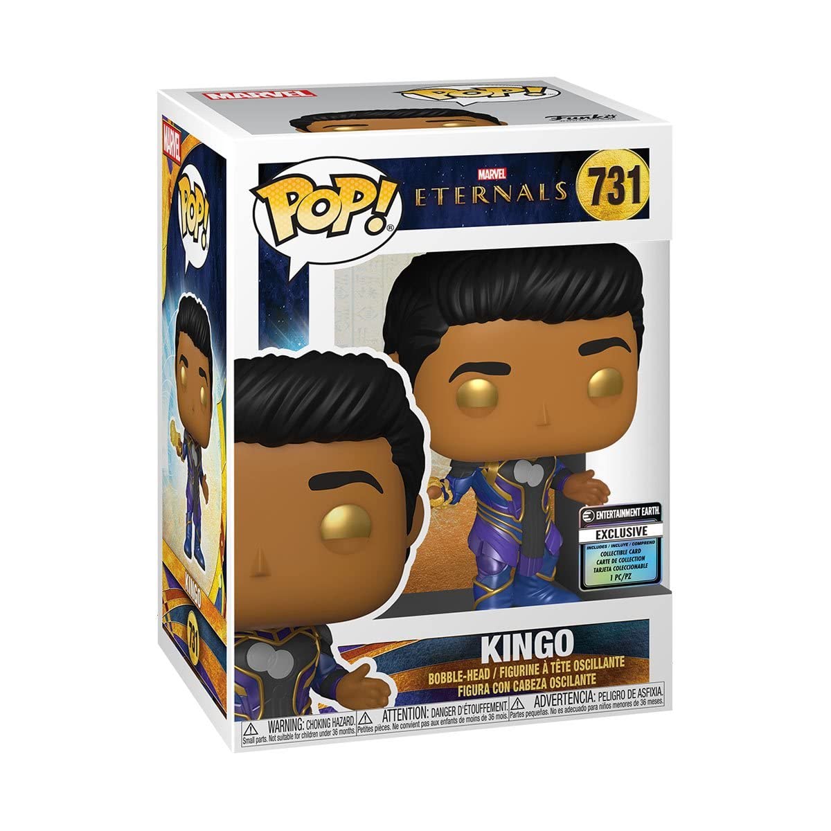Eternals Kingo Pop! Vinyl Figure with Collectible Card - Entertainment Earth Exclusive