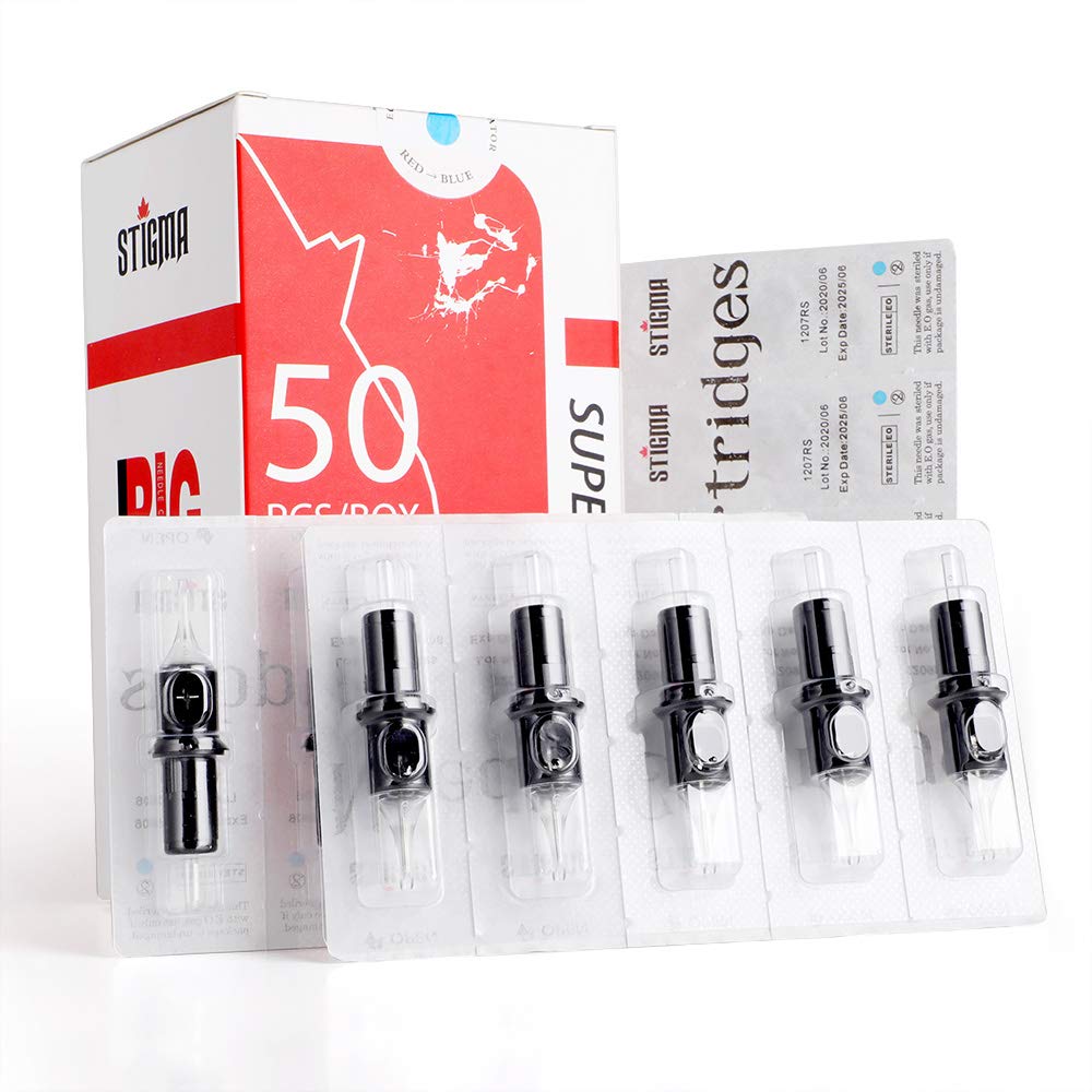 STIGMA #12(5RL) Standard Disposable Tattoo Needle Cartridges with Membrane Safety Cartridges for Tattoo Artists Round Liner 50Pcs Super Value Pack Beauty and Personal Care STIGMA Default Title