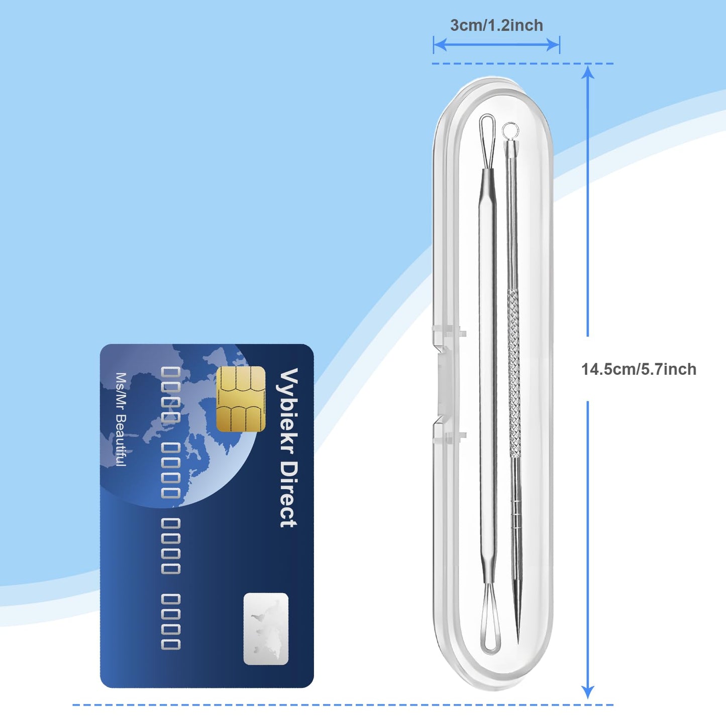 Vybiekr Stainless Steel Blackhead Remover, Pimple Extractor, Pimple Popper, Comedone Extractor, Surgical Grade Acne Treatment Tool, 3rd Generation Beauty and Personal Care Vybiekr