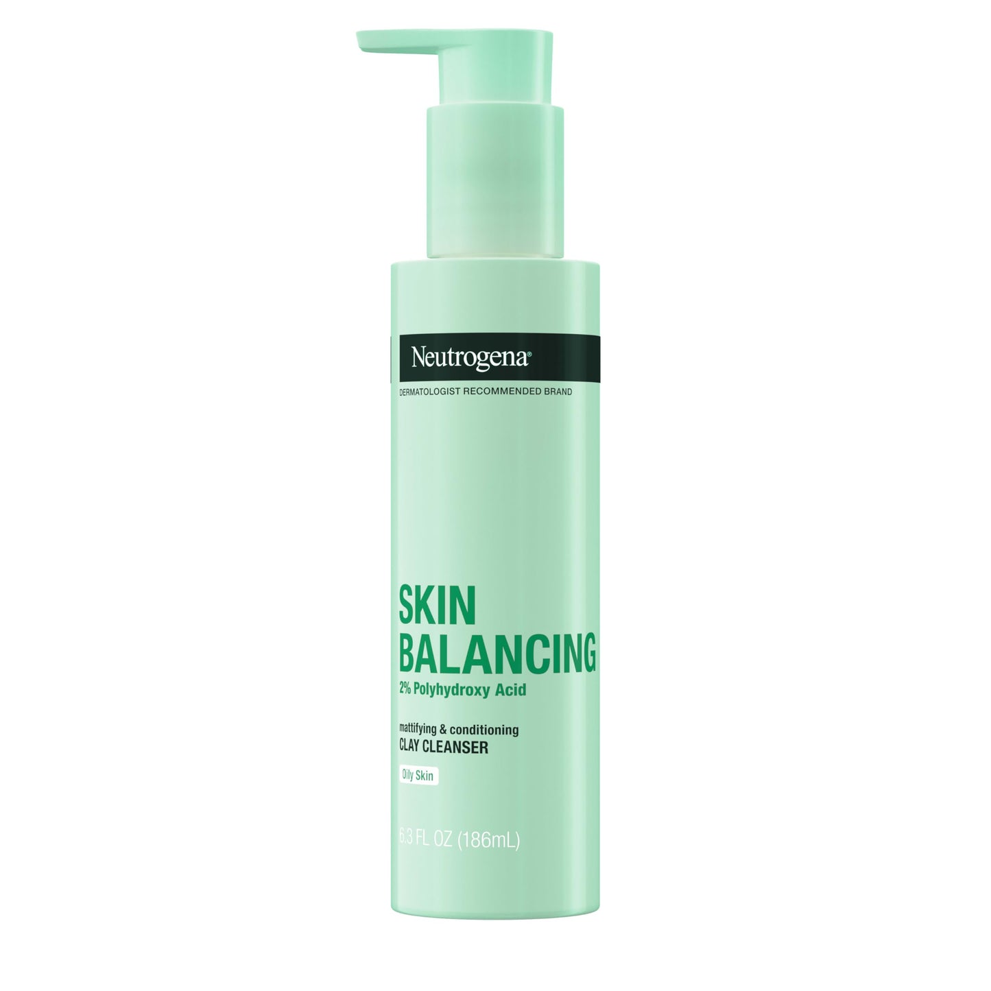 Neutrogena Skin Balancing Kaolin Clay Cleanser with 2% Polyhydroxy Acid (PHA), Mattifying & Conditioning Face Wash for Oily Skin, Paraben-Free