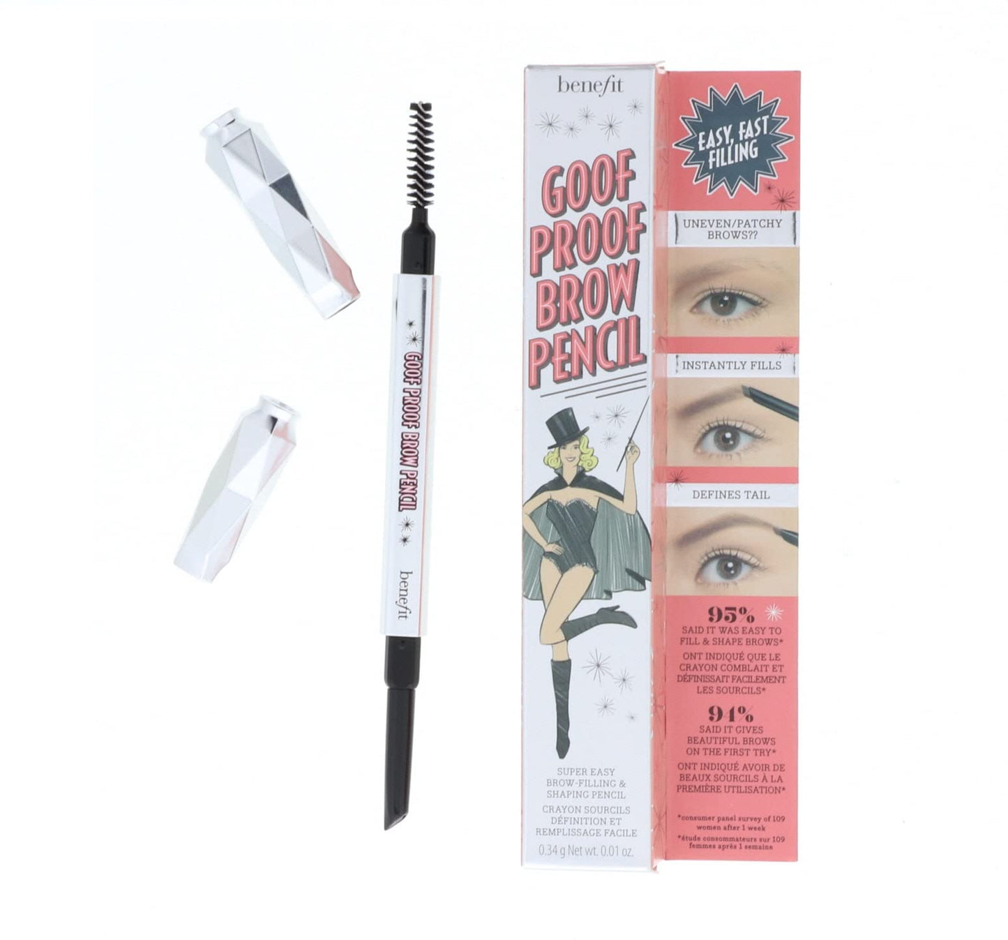 Benefit Cosmetics Goof Proof Brow Pencil Easy Shape & Fill - DLX size 0.01 oz. Shade, 03 Medium