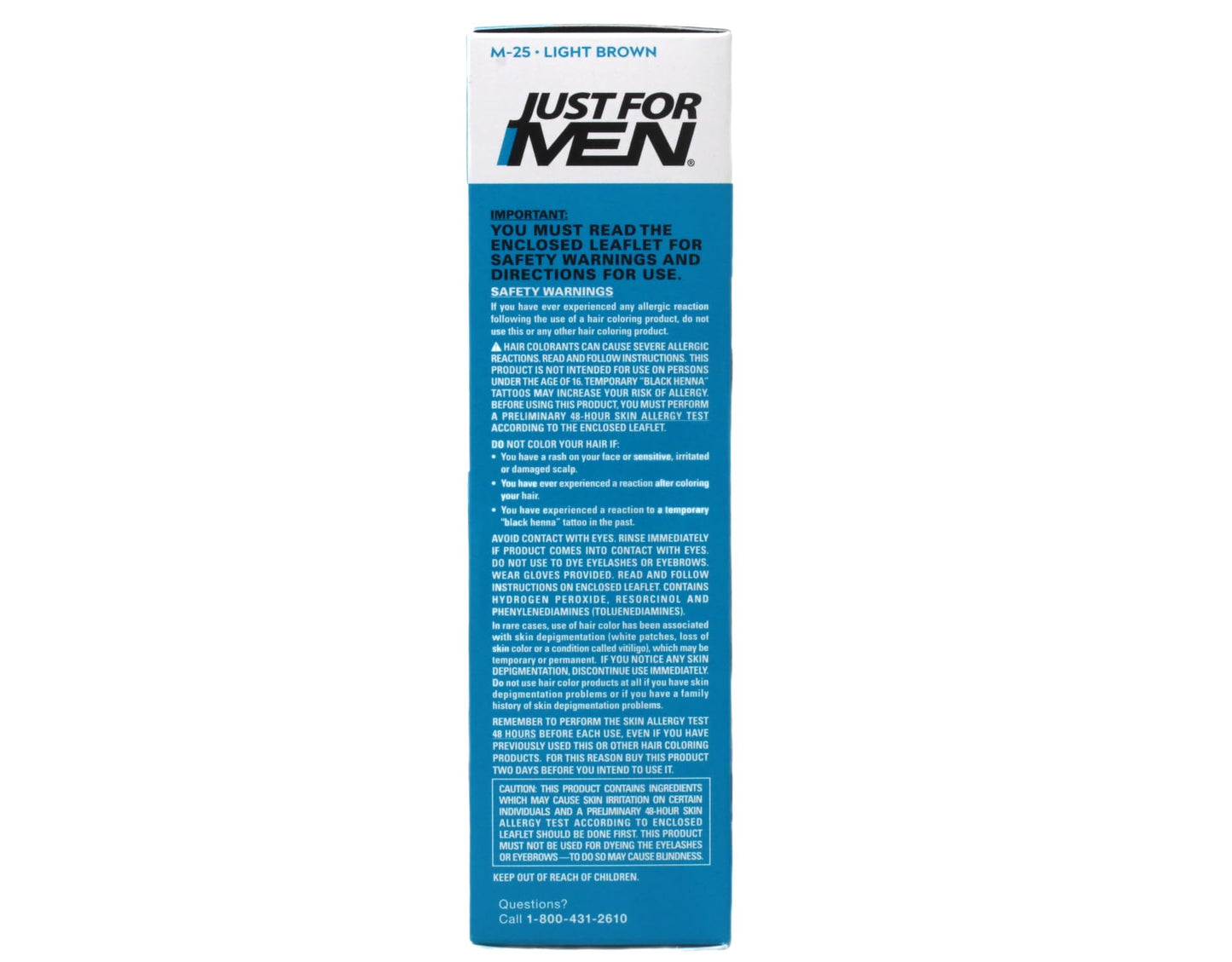 JUST FOR MEN Brush-In Color Gel, Mustache & Beard M-25 Light Brown 1 Each (Pack of 6)