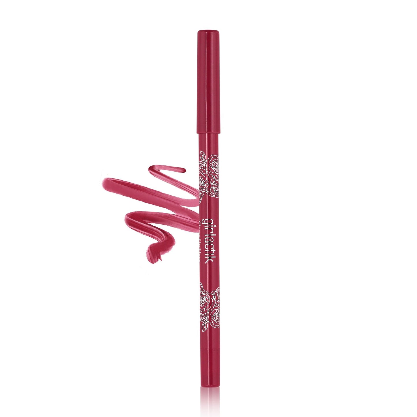 Girlactik Glossy Lip Liner - Moisturizing Lip Pencil with Glossy Shine - Smooth, Creamy, Clean Beauty, Vegan & Cruelty-Free Formula (Delilah)
