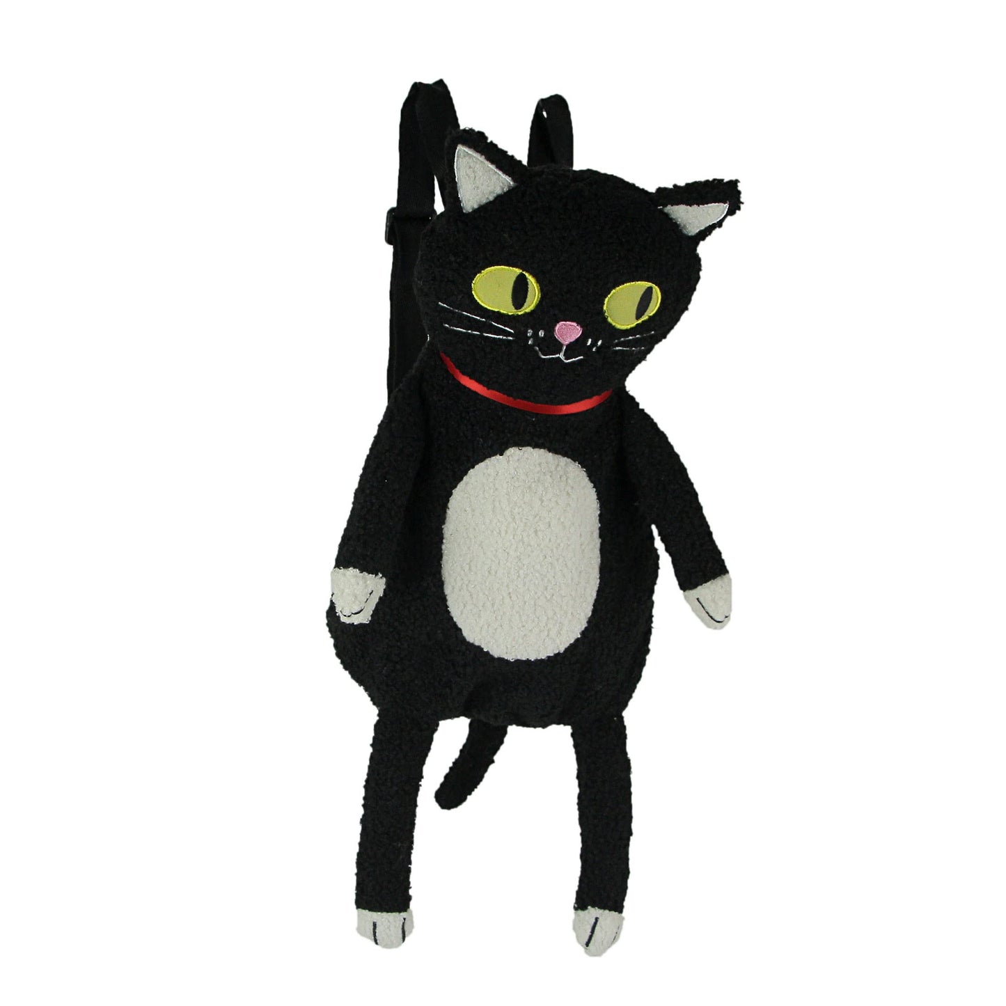 Cute Furry Plush Black Cat Mini Backpack Stuffed Animal Shoulder Fashion Bag, 19.5 Inch