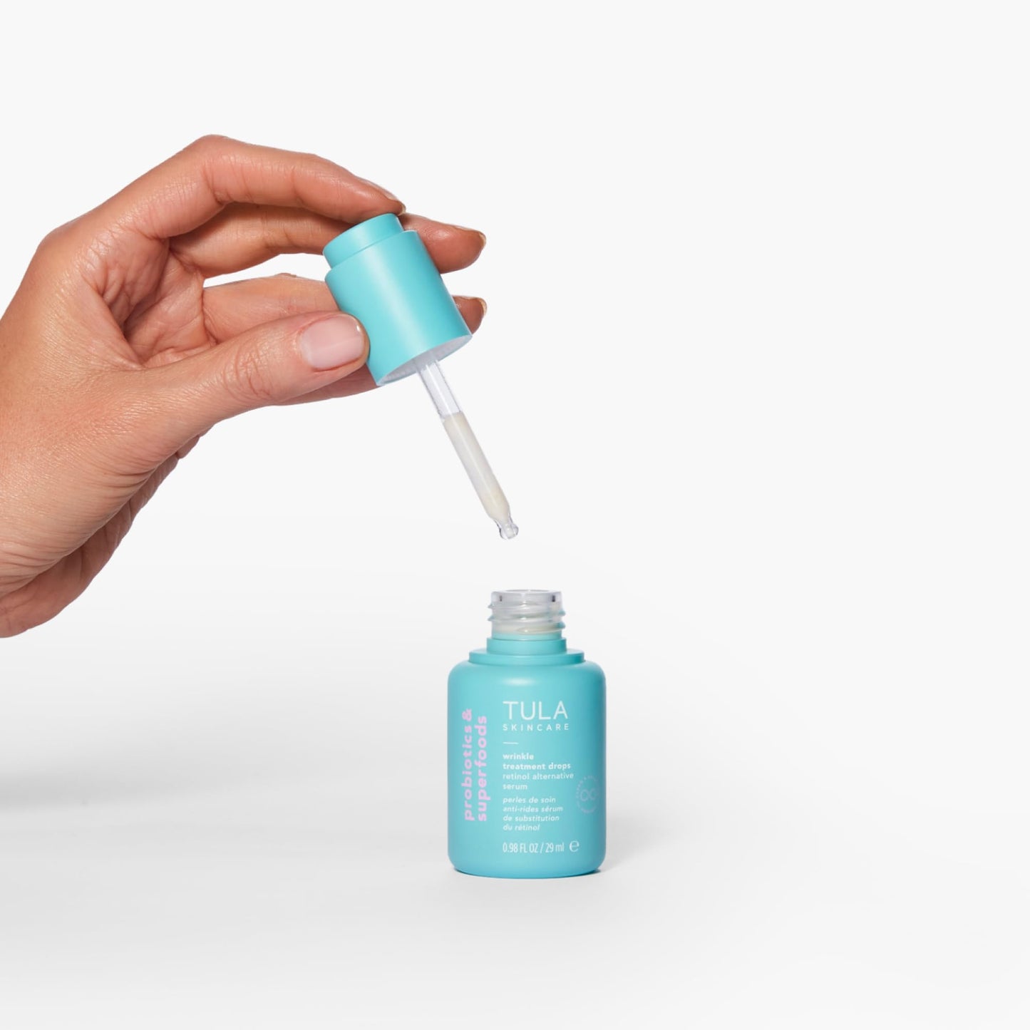TULA Skin Care Wrinkle Treatment Drops - Retinol Alternative Serum, Anti-Aging, Minimizes Wrinkles, Contains Bakuchiol, Alfalfa Sprouts, and Stevia